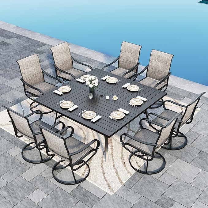 Sophia & William Patio Furniture Set Large Square Dining Table by SophiaWilliam