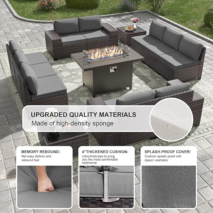Kullavik 13PCS Outdoor Patio Furniture Set - Image 3