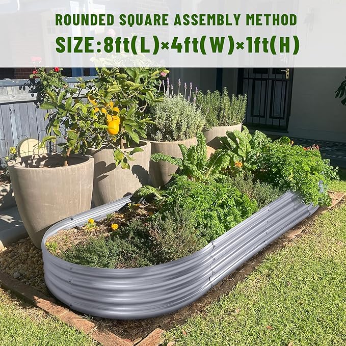 Land Guard 2Pcs Galvanized Steel Raised Garden Bed, Aluminum Raised Garden Bed - Image 6
