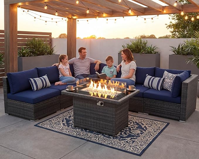 NICESOUL 29.3'' High-Back Outdoor Patio Conversation Set - Image 3