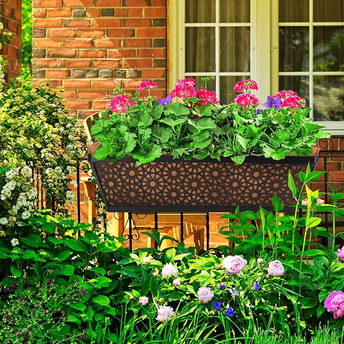 Adnee 4 Pcs 24 Inch Fabric Plant Window Box Liners-Rectangular Non-Woven - Image 7