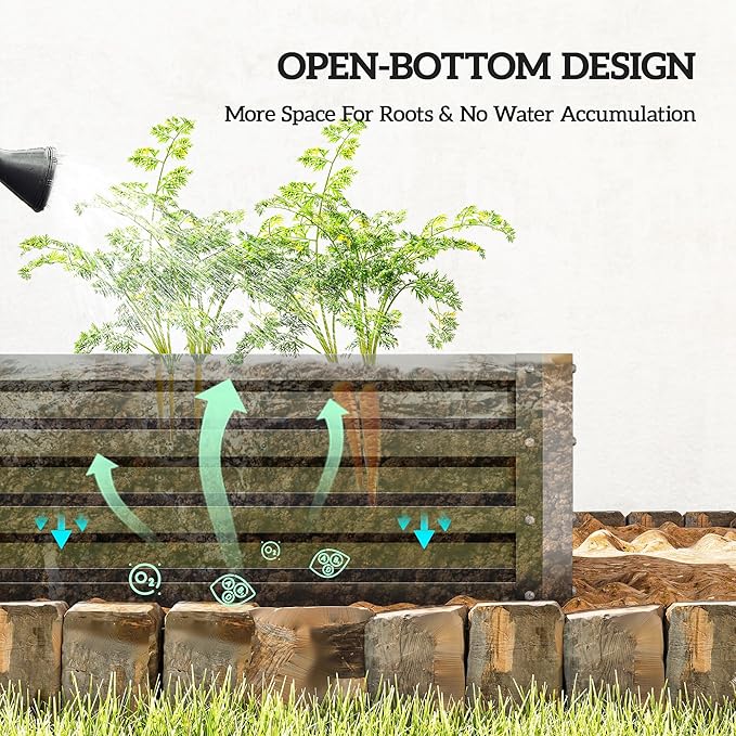 Outsunny Galvanized Raised Garden Bed, - Image 4