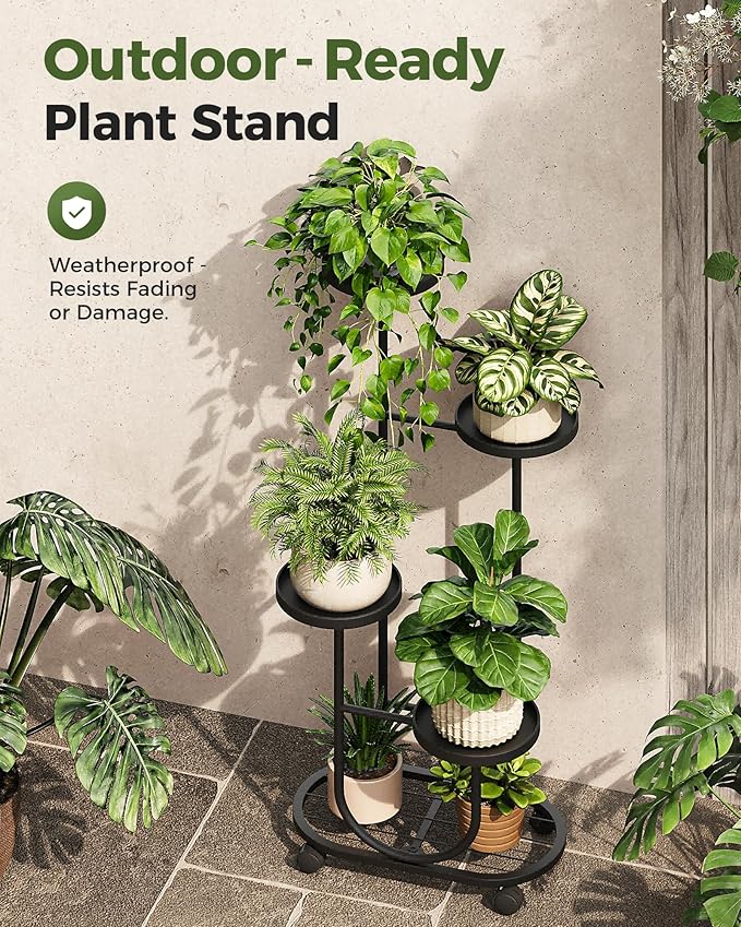 Bamworld Tall Plant Stand Indoor Outdoor Plant Stand - Image 3