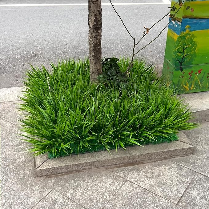 alyptus Artificial Grass Outdoor 12 Bundles Fake Plants Outside Green Onion - Image 6