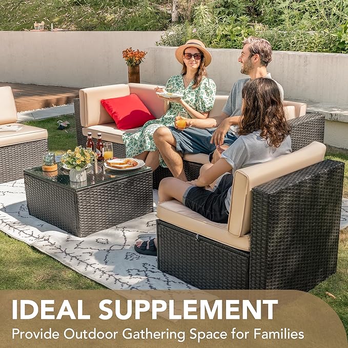 Devoko Patio Furniture Sets 6 Pieces Outdoor Sectional Rattan Sofa Manual - Image 7