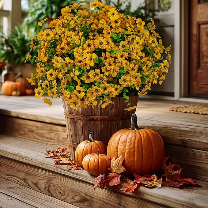 Artificial Fall Flowers for Outdoors Fake Mums - Image 9