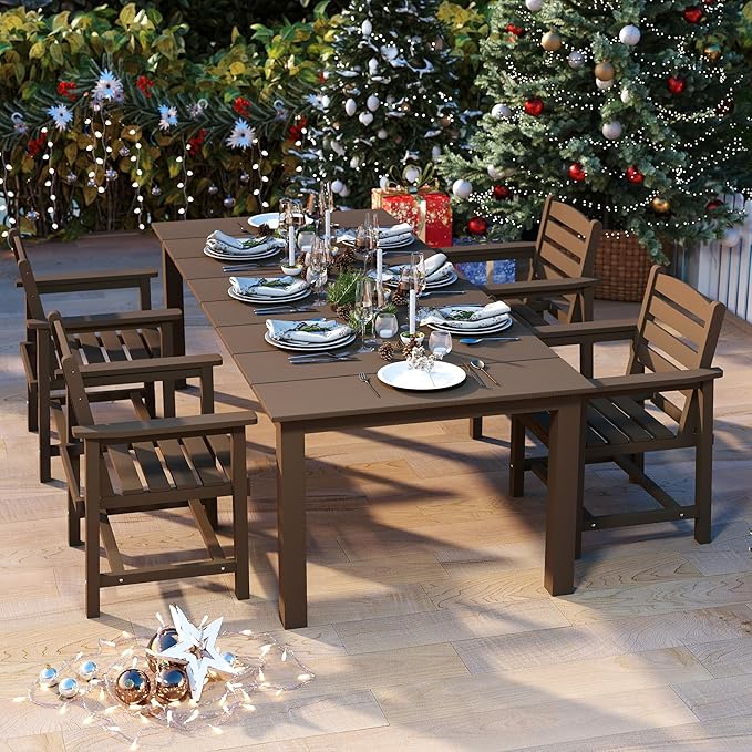 5-Piece Brown Outdoor Dining Set by PatioKingdom