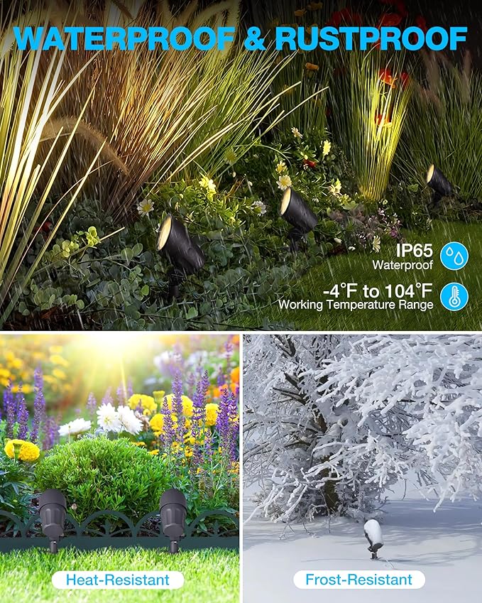 SUNVIE 6W Low Voltage Landscape Lighting LED Landscaping Lights Warm White Low - Image 3