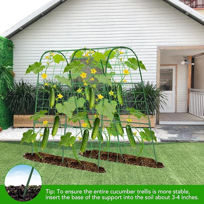 Cucumber Trellis for Raised Bed, U-Shape Garden Trellis for Climbing Plants - Image 7