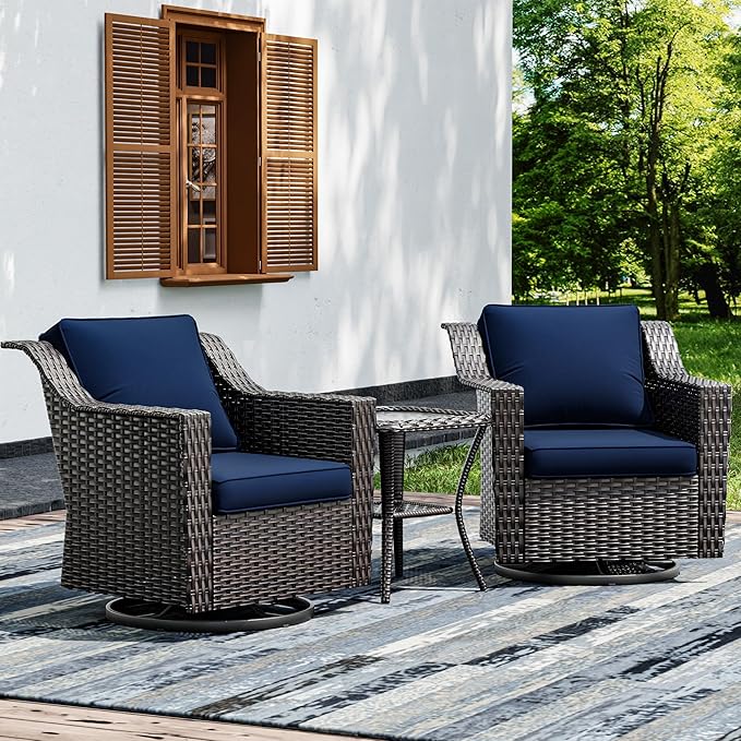 Joyside Wicker Patio Furniture Sets, 3 Pieces Upgraded Large Size Outdoor by Joyside