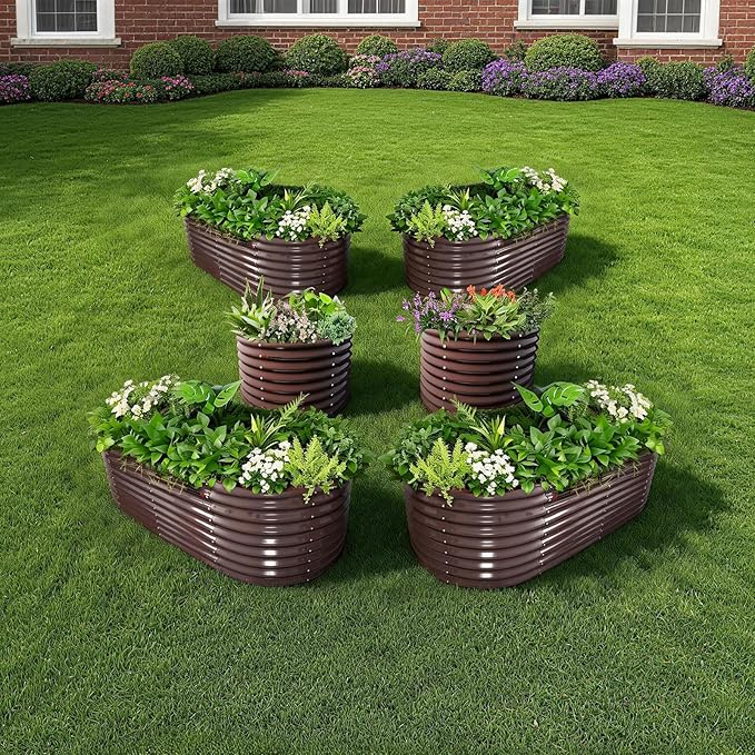 A ANLEOLIFE Set of 6, 30 Inch Extra Tall Galvanized Raised Garden Beds Kit - Image 3
