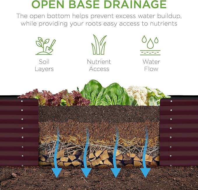 Best Choice Products 8x2x2ft Raised Outdoor Metal Garden Bed, Deep Root Box - Image 5