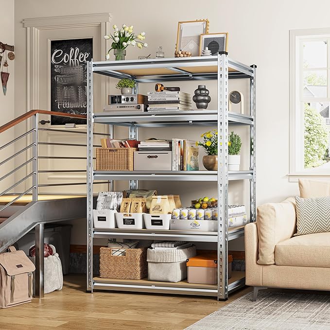 REIBII Garage Shelving, 5 Tier Storage Shelves Load 2400LBS, Adjustable Garage - Image 7