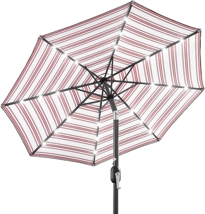 Best Choice Products 10ft Solar Polyester LED Lighted Patio Umbrella w/Tilt by BestChoiceProducts