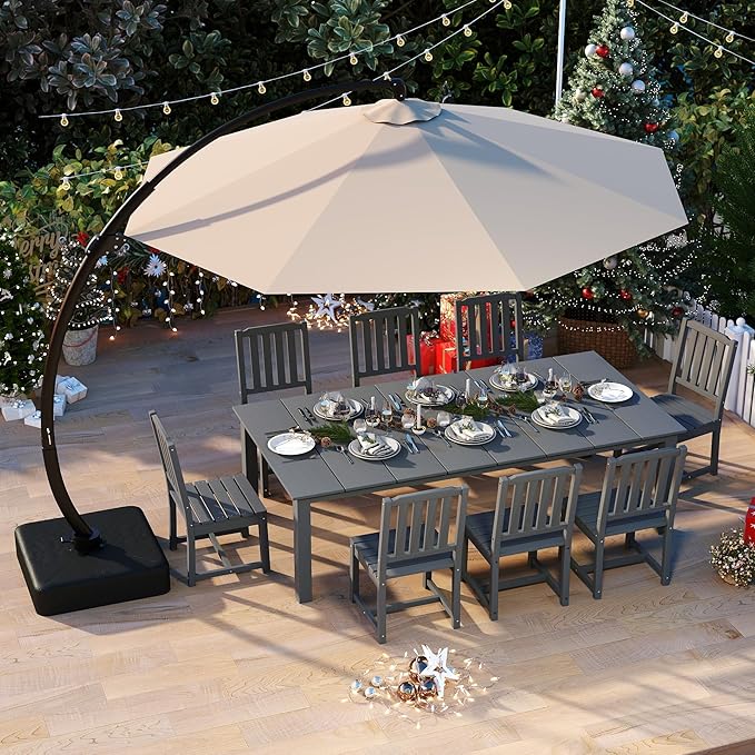 9-Piece Grey Outdoor Dining Set by PatioKingdom