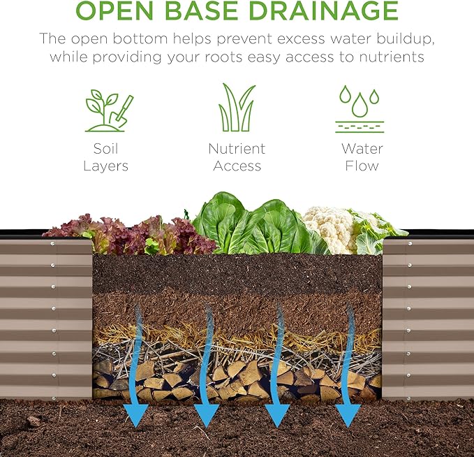 Best Choice Products 8x2x2ft Raised Outdoor Metal Garden Bed, Deep Root Box - Image 5
