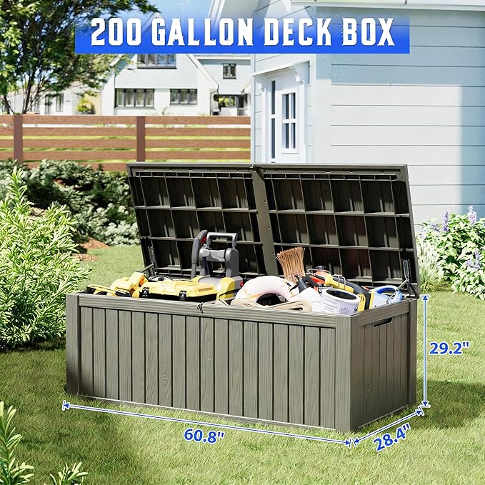 Outdoor Storage Box, Resin Deck Boxes Indoor and outdoor, Waterproof Storage - Image 2
