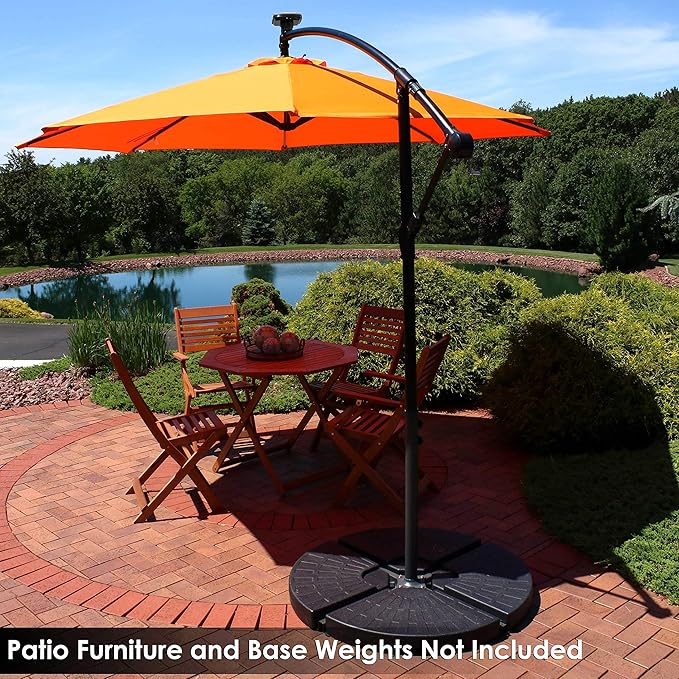 Sunnydaze 10' Solar Offset Patio Umbrella - Image 8