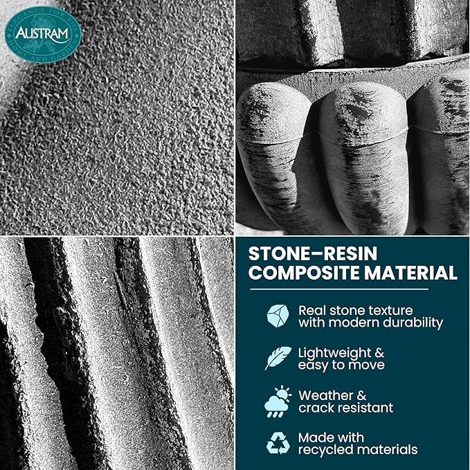 Urn Planters 22", Tall Stone-Resin Pedestal Planters - Image 3