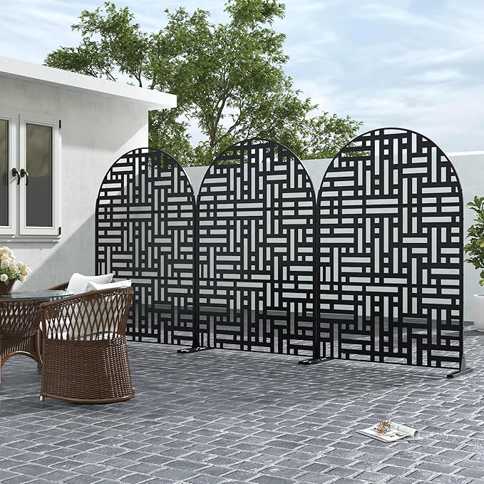 Casaphoria 72" H x 47" W Arched Metal Privacy Screen - Image 3