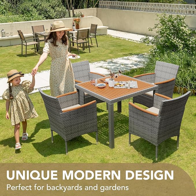 Devoko 5 PCS Furniture, Patio Conversation Set - Image 3