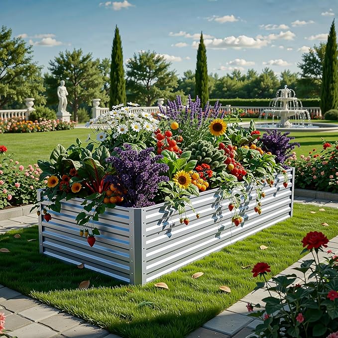 YITAHOME 6x3x2ft 2pcs Large Raised Garden Bed Kit, Galvanized Metal Planter Box - Image 2