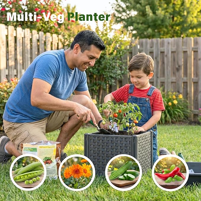 Raised Garden Bed with Tomato Planter Cage, Trellis Planter Boxes - Image 5