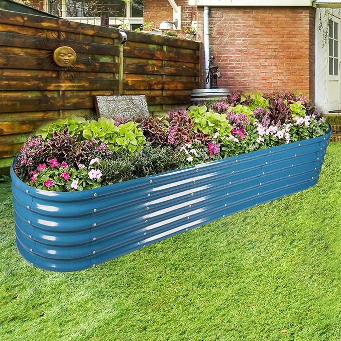 Land Guard 8×2×1.5ft Galvanized Raised Garden Bed Kit, Raised Garden Boxes - Image 5