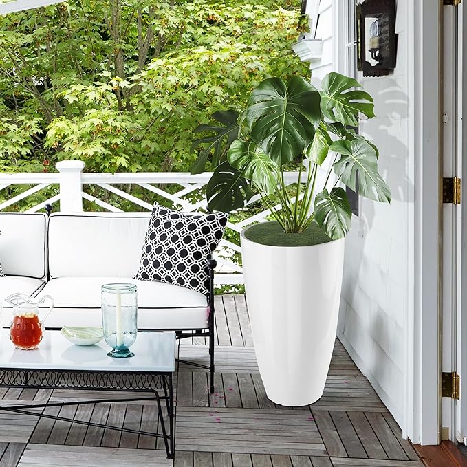 2 Packs 21 inch Tall Planter, Indoor Outdoor Round Planter - Image 6