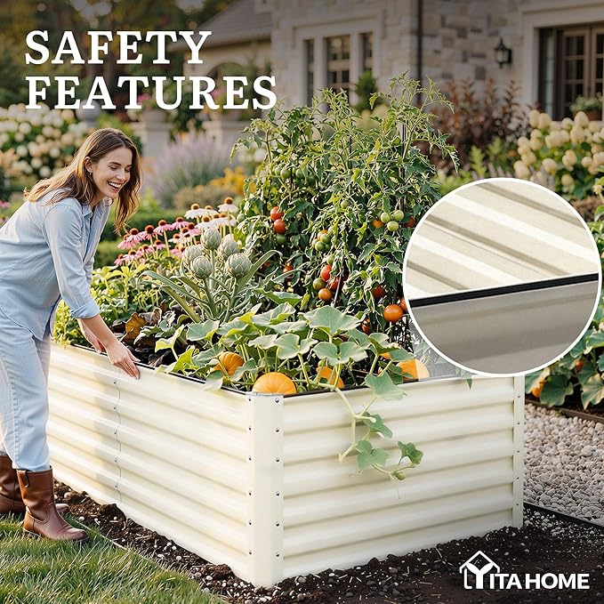 YITAHOME 8x4x2ft 2pcs Large Raised Garden Bed Kit, Galvanized Metal Planter Box - Image 6