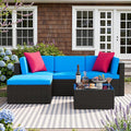 Devoko 5 Pieces Patio Furniture Sets All Weather Outdoor Sectional Patio Sofa by DEVOKO
