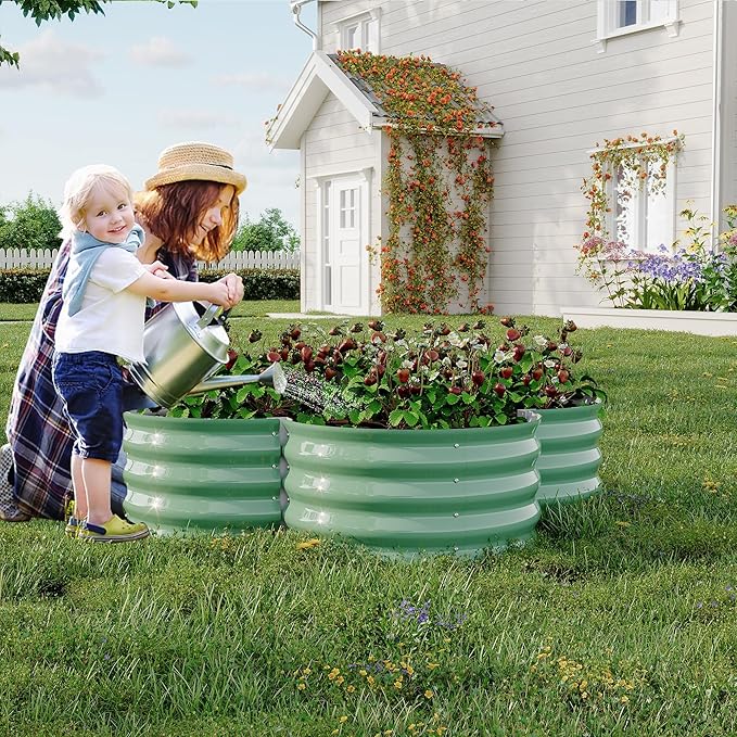 Garvee 2 Pack Galvanized Raised Garden Bed, Outdoor Planter Box - Image 3