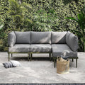 Sundale Outdoor 4 Pieces Patio Furniture Set, Metal Sectional Sofa Patio by SundaleOutdoor