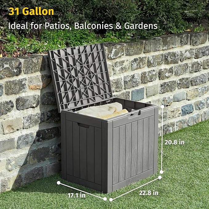 EAST OAK Outdoor Storage Box, 31 Gallon Deck Box Indoor and Outdoor Use - Image 3