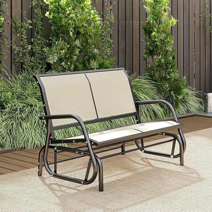 Outsunny 2-Person Outdoor Glider Bench, Patio Double Swing Rocking Chair - Image 9
