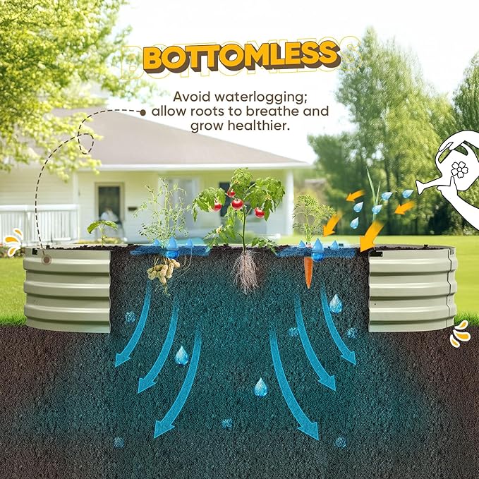 KING BIRD Raised Garden Bed Kit 2025 Upgraded Quick-Setup Galvanized Planter - Image 6