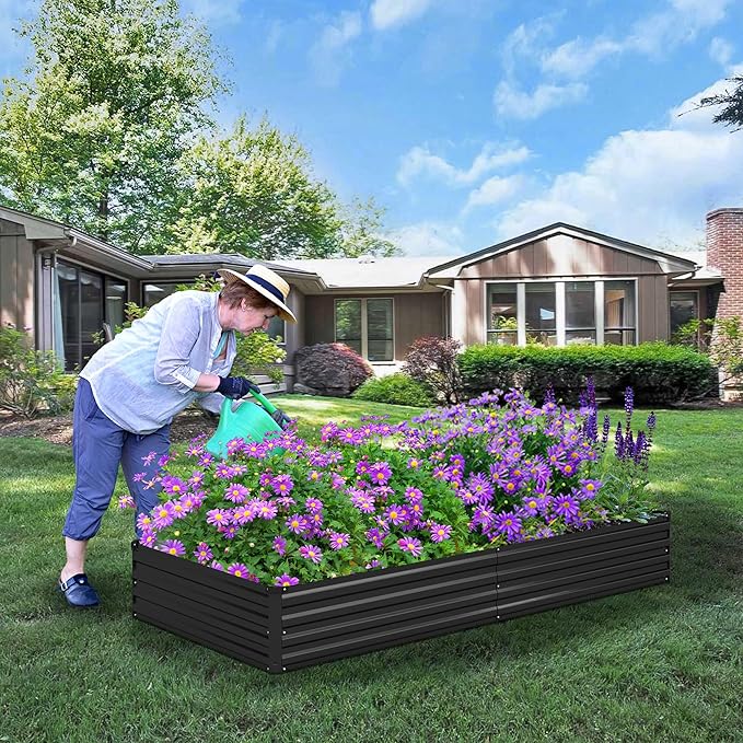 6x1.5x1ft Galvanized Raised Garden Bed, Outdoor Planter Box Metal Patio Kit - Image 5