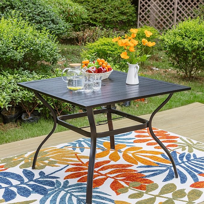 PHI VILLA 37" Patio Table for 4, Metal Outdoor Dining Table - Image 2