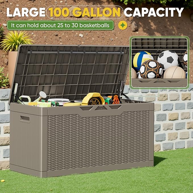 Greesum Outdoor Storage Box 100 Gallon Storage Bin - Image 6