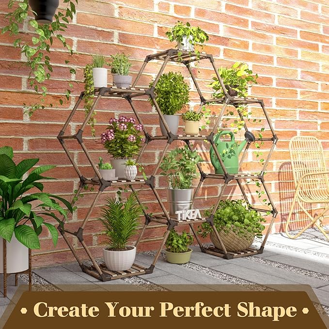 Tikea Hexagonal Plant Stand Indoor Plant Stand - Image 3