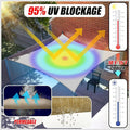 ColourTree TAPR1616 Custom Size 9' x 12' Black Sun Shade Sail Canopy UV Block - Image 2