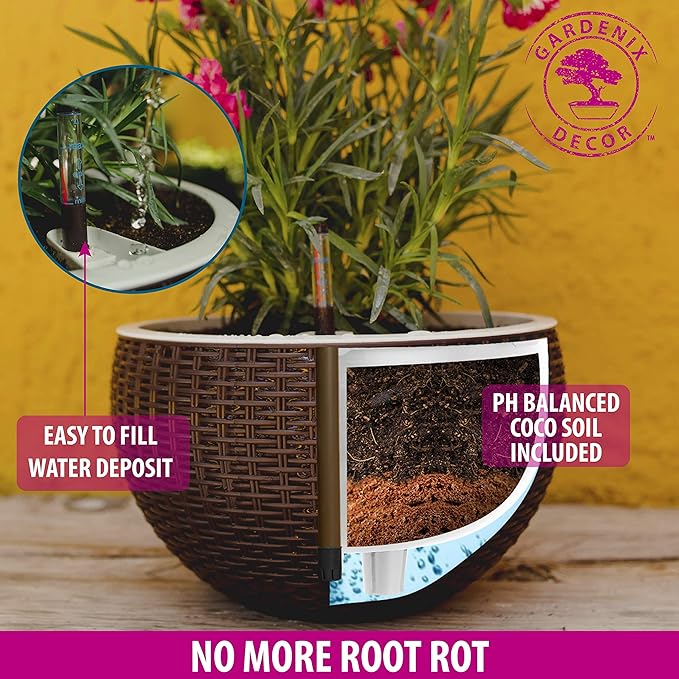 GARDENIX DECOR Self Watering Hanging Planter, Coco Coir, - Image 4