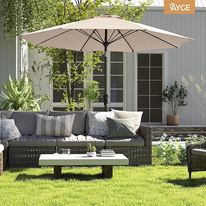 Ayge 9FT Large Outdoor Patio Umbrella Market Table Umbrella-UV Resistant - Image 8