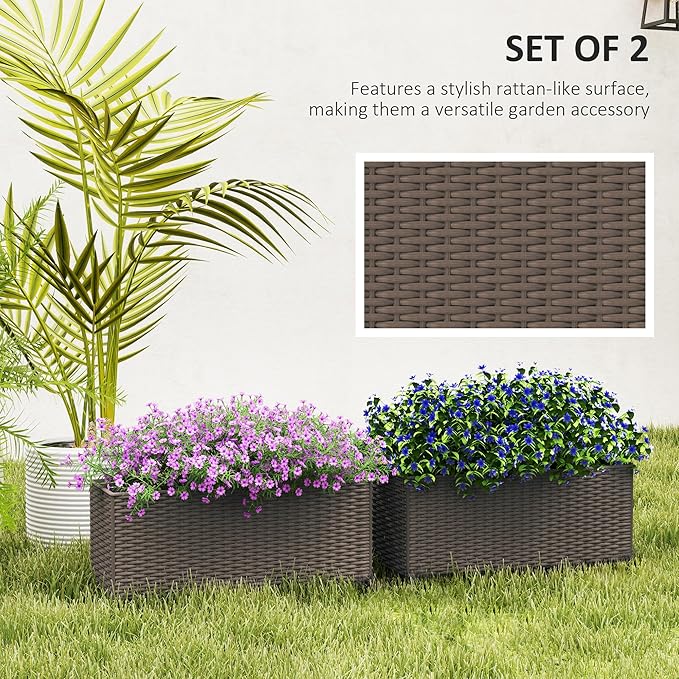 Outsunny Railing Planter Box, Hanging Flower Pots - Image 4