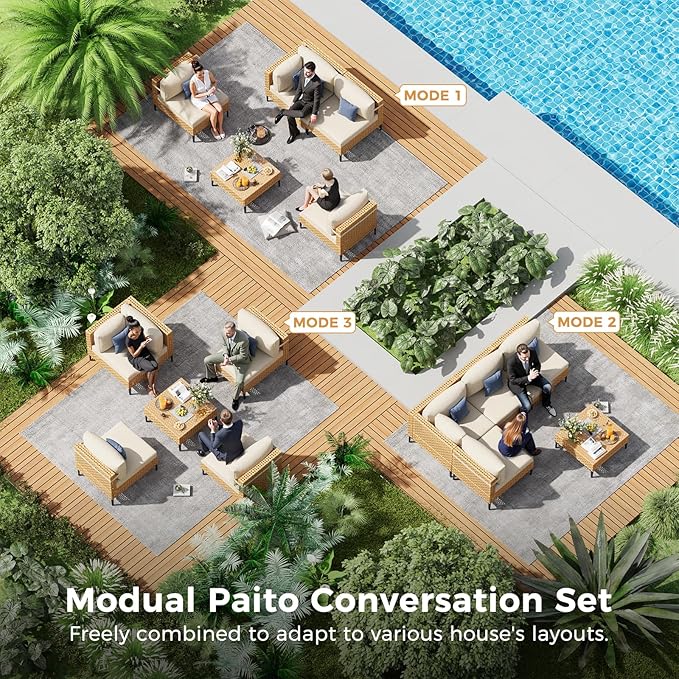 ABCASA Patio Furniture Set, 5-Piece Wicker Outdoor Patio Furniture Sets - Image 6