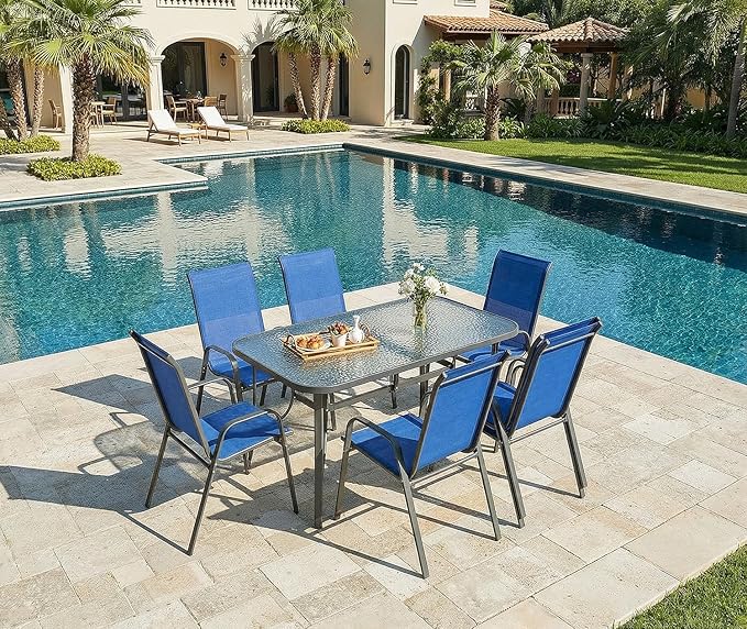 MAMIZO Patio Dining Chairs, Stackable All Weather Teslin Chair, Heavy Duty - Image 9