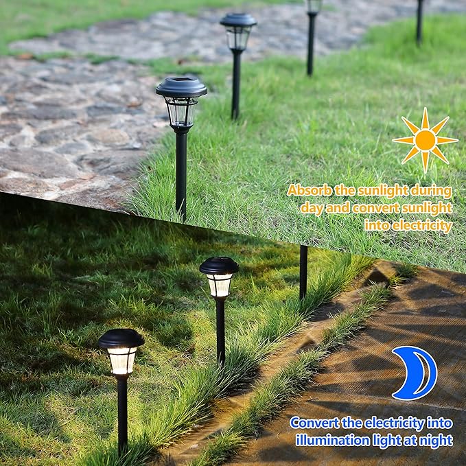MAGGIFT 12 Pack Solar Pathway Lights Outdoor Solar Garden Lights - Image 4