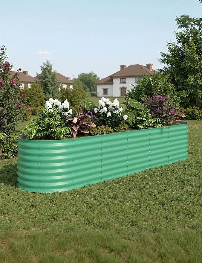 GarveeLife 8x2x2 ft Galvanized Raised Garden Bed by GarveeLife