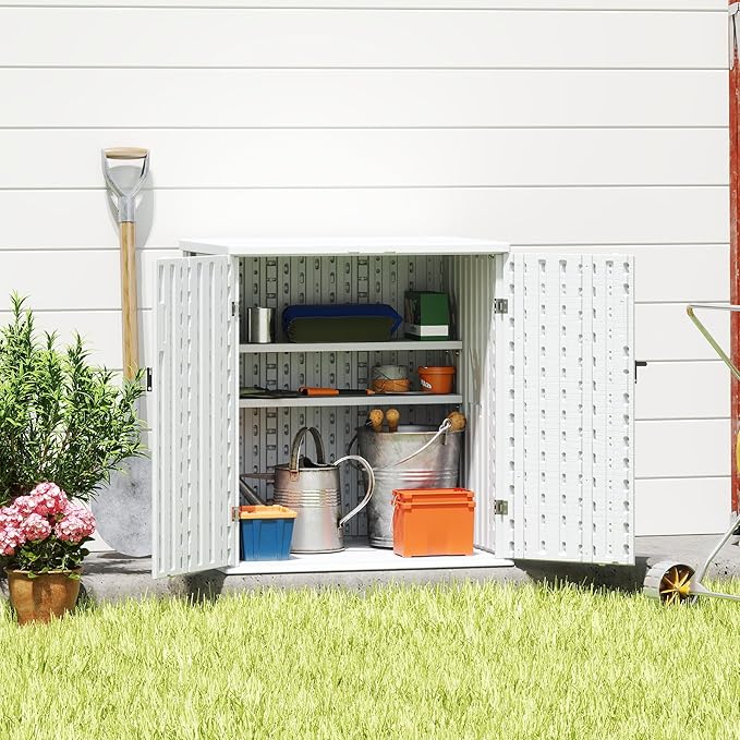 EHHLY Heavy Duty Small Storage Cabinet Outdoor Weatherproof, 14 Cuft Garage - Image 3