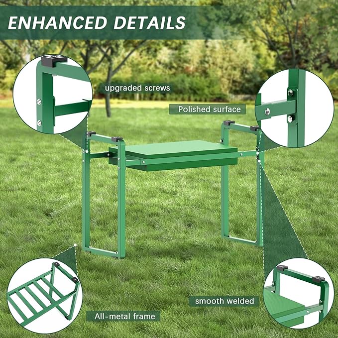 FLINTER Garden Kneeler and Seat, 10.2" Wider Heavy Duty Thick Gardening Bench - Image 3